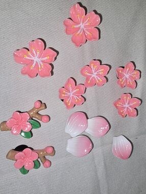 Cherry Blossom Dark pink shoe Charms New with tags